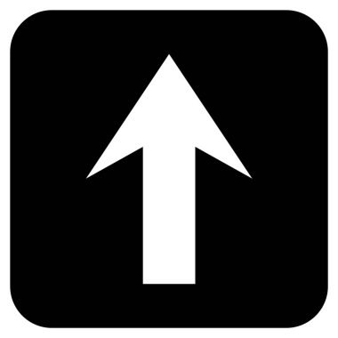 Düz yukarı ok vektör simgesi kare