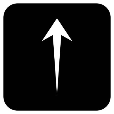 Düz yukarı ok vektör simgesi kare