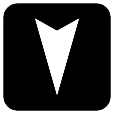 Vektör simge düz aşağı ok ucu kare