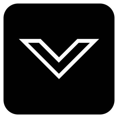 Vektör simge düz aşağı ok ucu kare