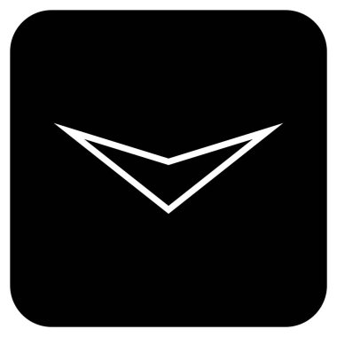 Vektör simge düz aşağı ok ucu kare