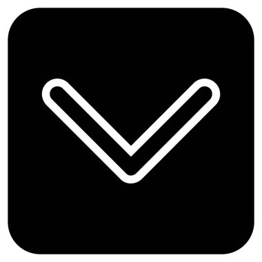 Vektör simge düz aşağı ok ucu kare