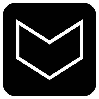 Vektör simge düz aşağı ok ucu kare