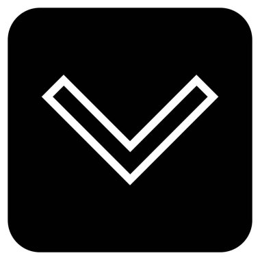 Vektör simge düz aşağı ok ucu kare