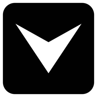 Vektör simge düz aşağı ok ucu kare