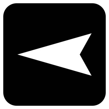 Vektör simge düz sol ok ucu kare