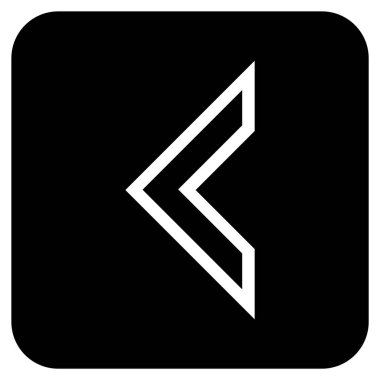 Vektör simge düz sol ok ucu kare