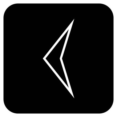 Vektör simge düz sol ok ucu kare