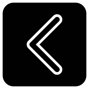 Vektör simge düz sol ok ucu kare