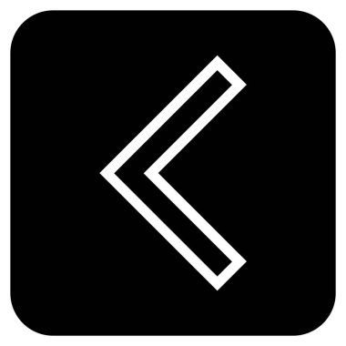 Vektör simge düz sol ok ucu kare