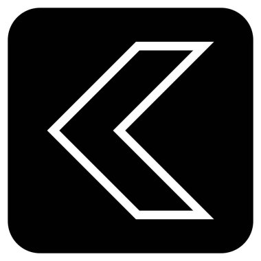 Vektör simge düz sol ok ucu kare