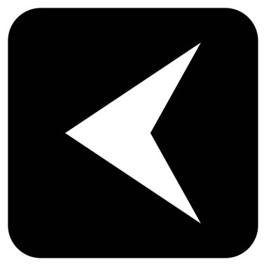 Vektör simge düz sol ok ucu kare