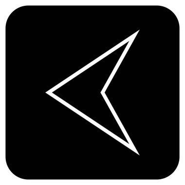 Vektör simge düz sol ok ucu kare