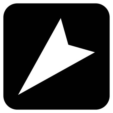 Ok ucu sol aşağı düz kare vektör simgesi