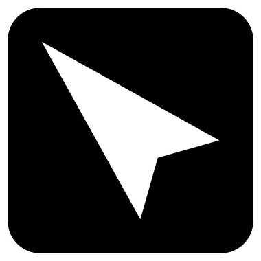 Ok ucu sol yukarı düz kare vektör simgesi