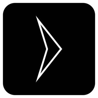 Ok ucu değil düz vektör simgesi kare