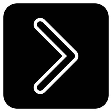 Ok ucu değil düz vektör simgesi kare