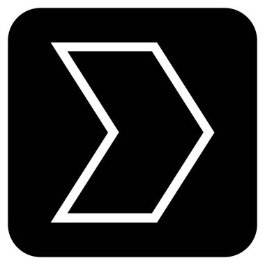 Ok ucu değil düz vektör simgesi kare