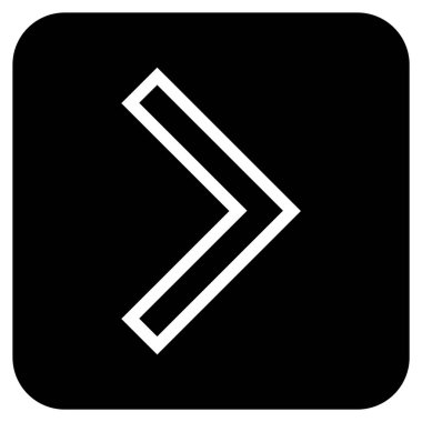 Ok ucu değil düz vektör simgesi kare