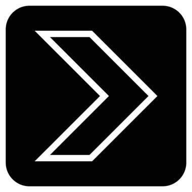 Ok ucu değil düz vektör simgesi kare