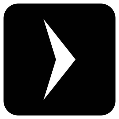 Ok ucu değil düz vektör simgesi kare