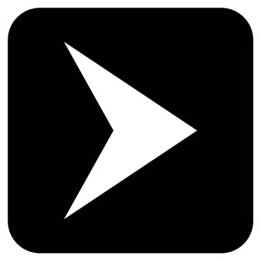 Ok ucu değil düz vektör simgesi kare