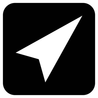 Ok ucu sağ yukarı düz kare vektör simgesi