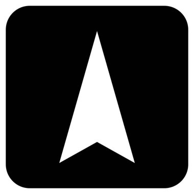 Vektör simge düz yukarı ok ucu kare