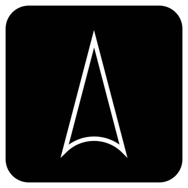 Vektör simge düz yukarı ok ucu kare