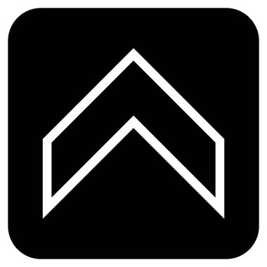 Vektör simge düz yukarı ok ucu kare