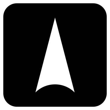 Vektör simge düz yukarı ok ucu kare