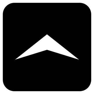 Vektör simge düz yukarı ok ucu kare