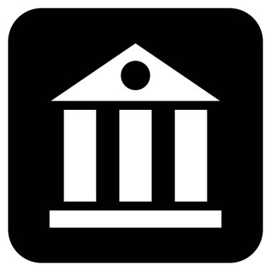 Banka Daire bina vektör simgesi kare