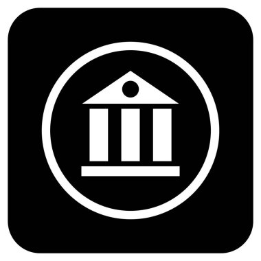 Banka Daire bina vektör simgesi kare