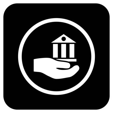 Vektör simge banka hizmet düz kare