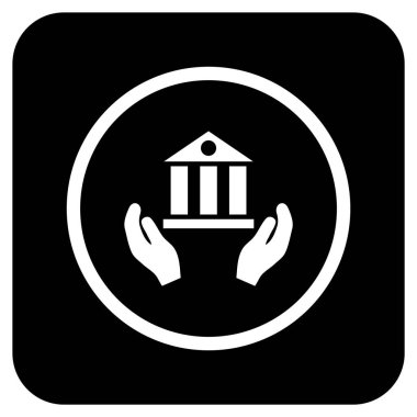 Vektör simge banka hizmet düz kare