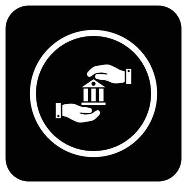 Vektör simge banka hizmet düz kare