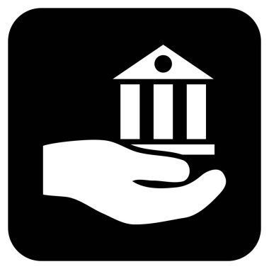 Vektör simge banka hizmet düz kare