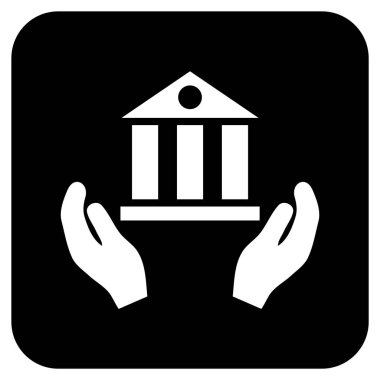 Vektör simge banka hizmet düz kare