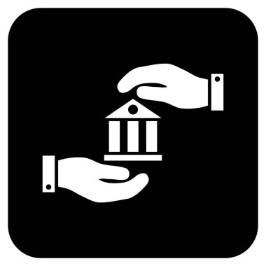 Vektör simge banka hizmet düz kare