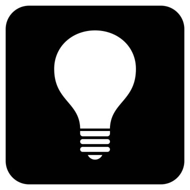 Ampul düz kare vektör simgesi