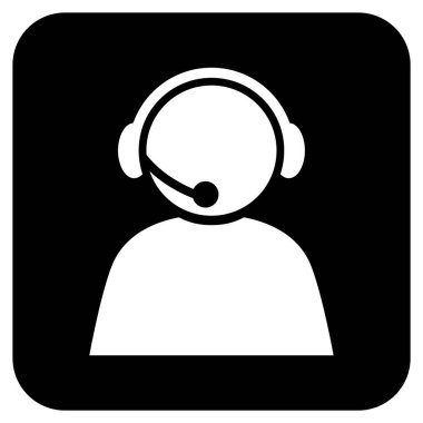 Çağrı Merkezi operatörü düz kare vektör simgesi