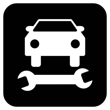 Araba tamir düz kare vektör simgesi