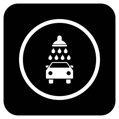 Araba duş düz kare vektör simgesi