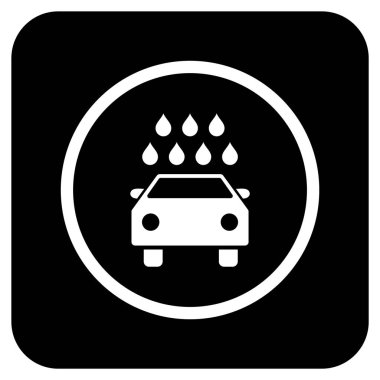 Araba duş düz kare vektör simgesi