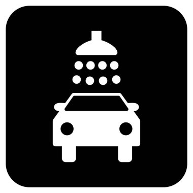 Araba duş düz kare vektör simgesi