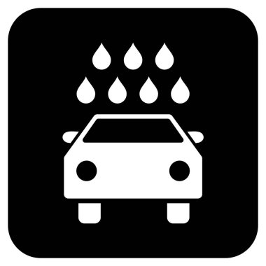 Araba duş düz kare vektör simgesi