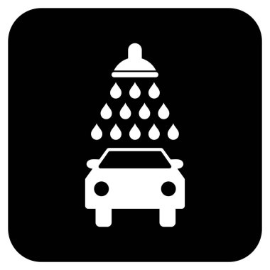 Araba duş düz kare vektör simgesi