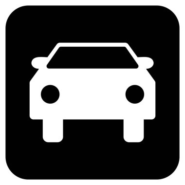 Araba düz kare vektör simgesi