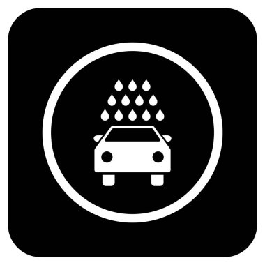 Oto yıkama düz kare vektör simgesi